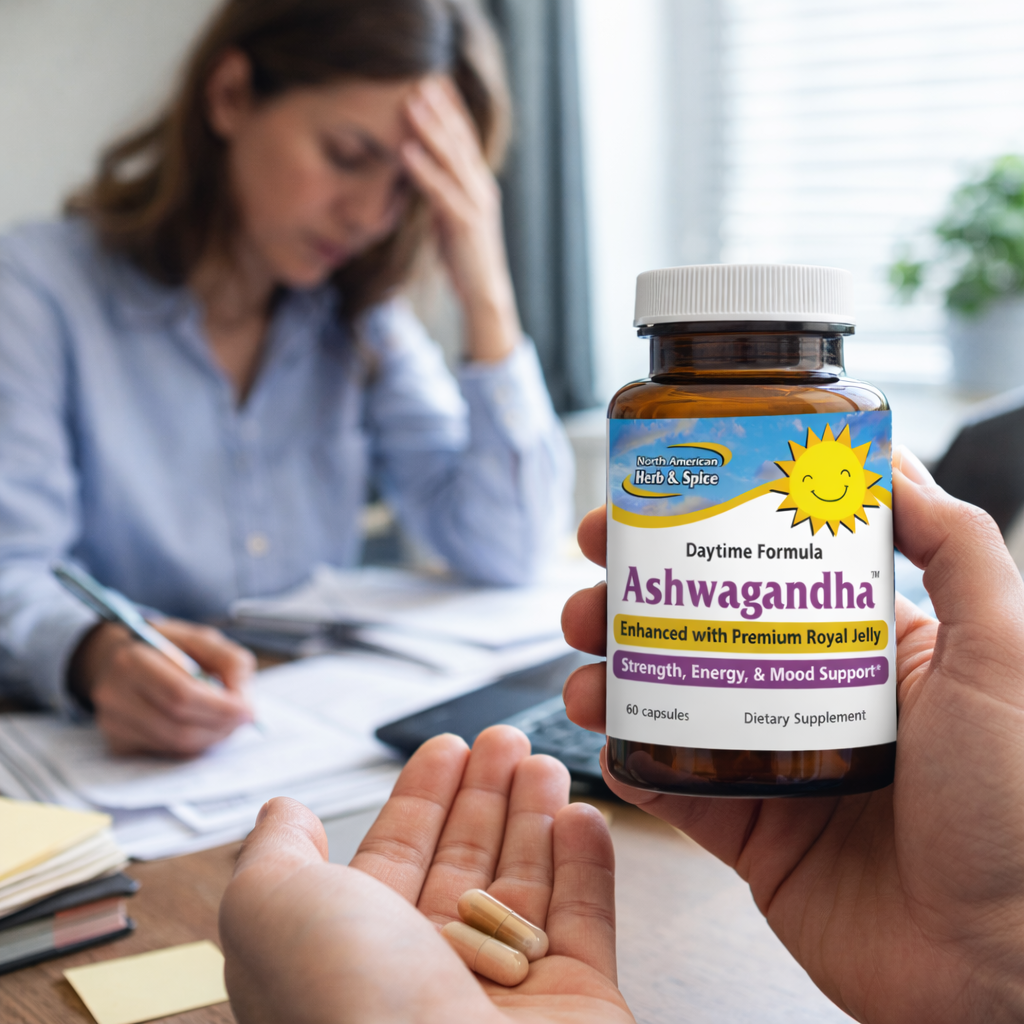Ashwagandha capsules with royal jelly.